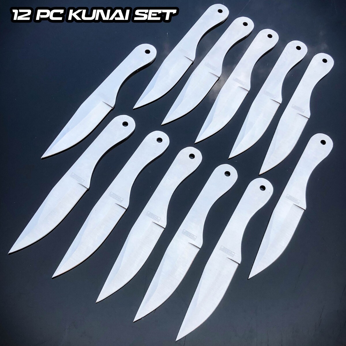 12 PC SILVER RIPPER Tactical Ninja Throwing Blade Knife Kunai Ninjutsu Knives