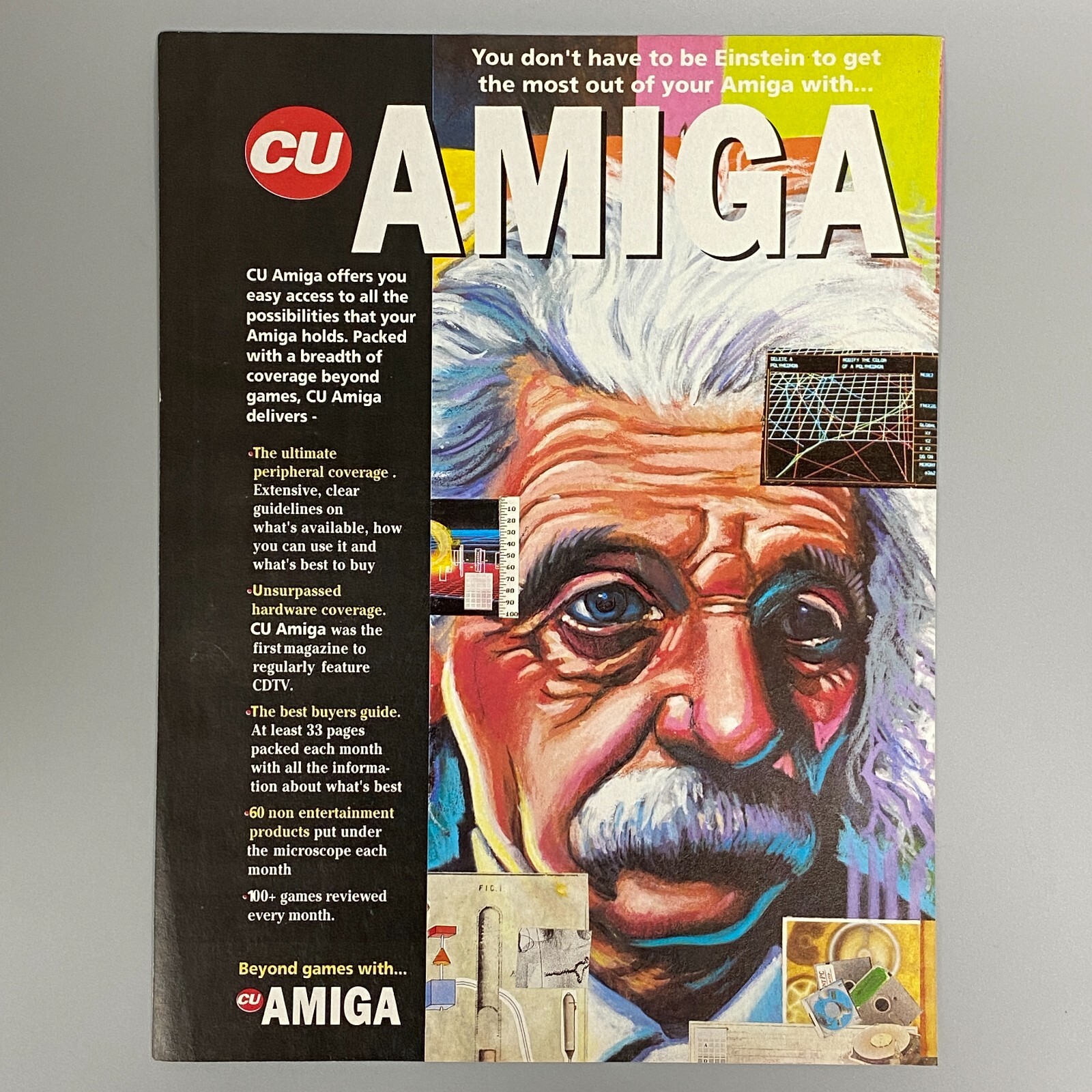 CU AMIGA MAGAZINE EINSTEIN 1993 VINTAGE RETRO ADVERT