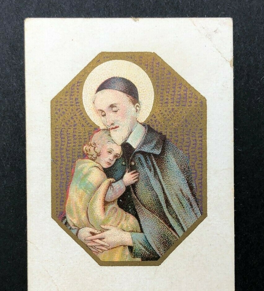 Vintage Holy Card German Church Prayer Miniature Mini Tiny Devotional  Vinzenz