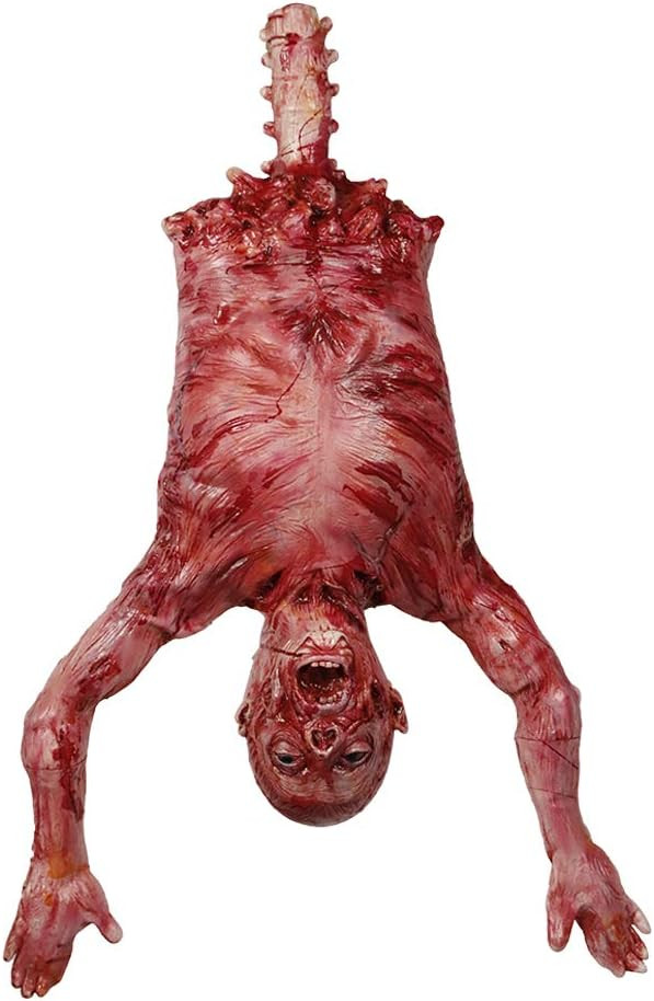 Scary Halloween Bloody Dead Body Latex Skinned Half Body Hanging Corpse Torso