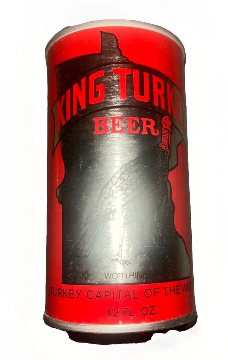 Minty King Turkey 12 Oz Straight Steel Stay Tab Beer Can Schell AIR EMPTY