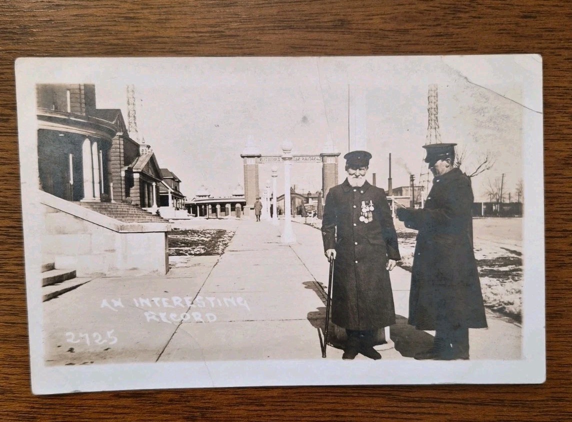 WWI Canadian soldiers RPPC, Canadian National Exhibition camp, Toronto 