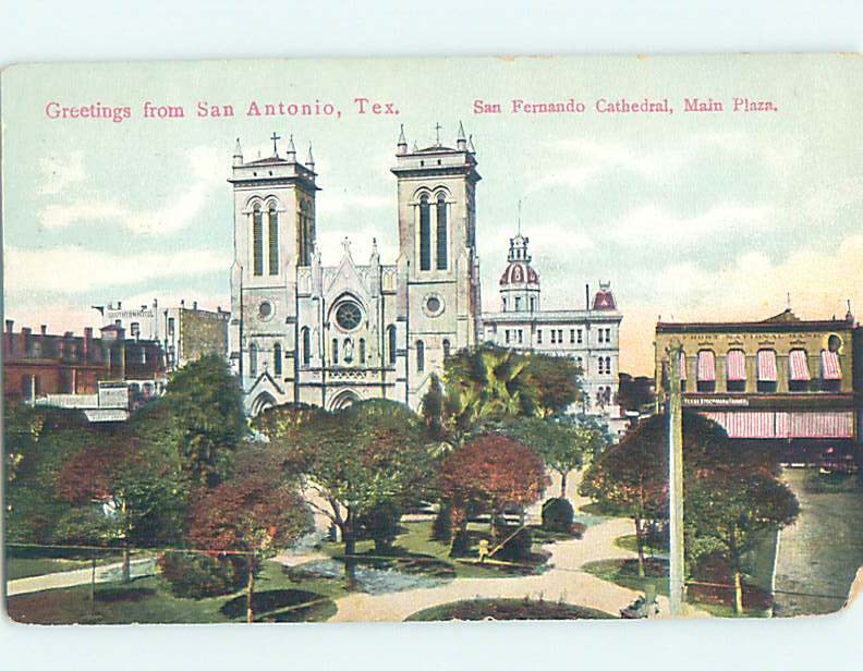 Divided-back CHURCH SCENE San Antonio Texas TX s/06 AD2044