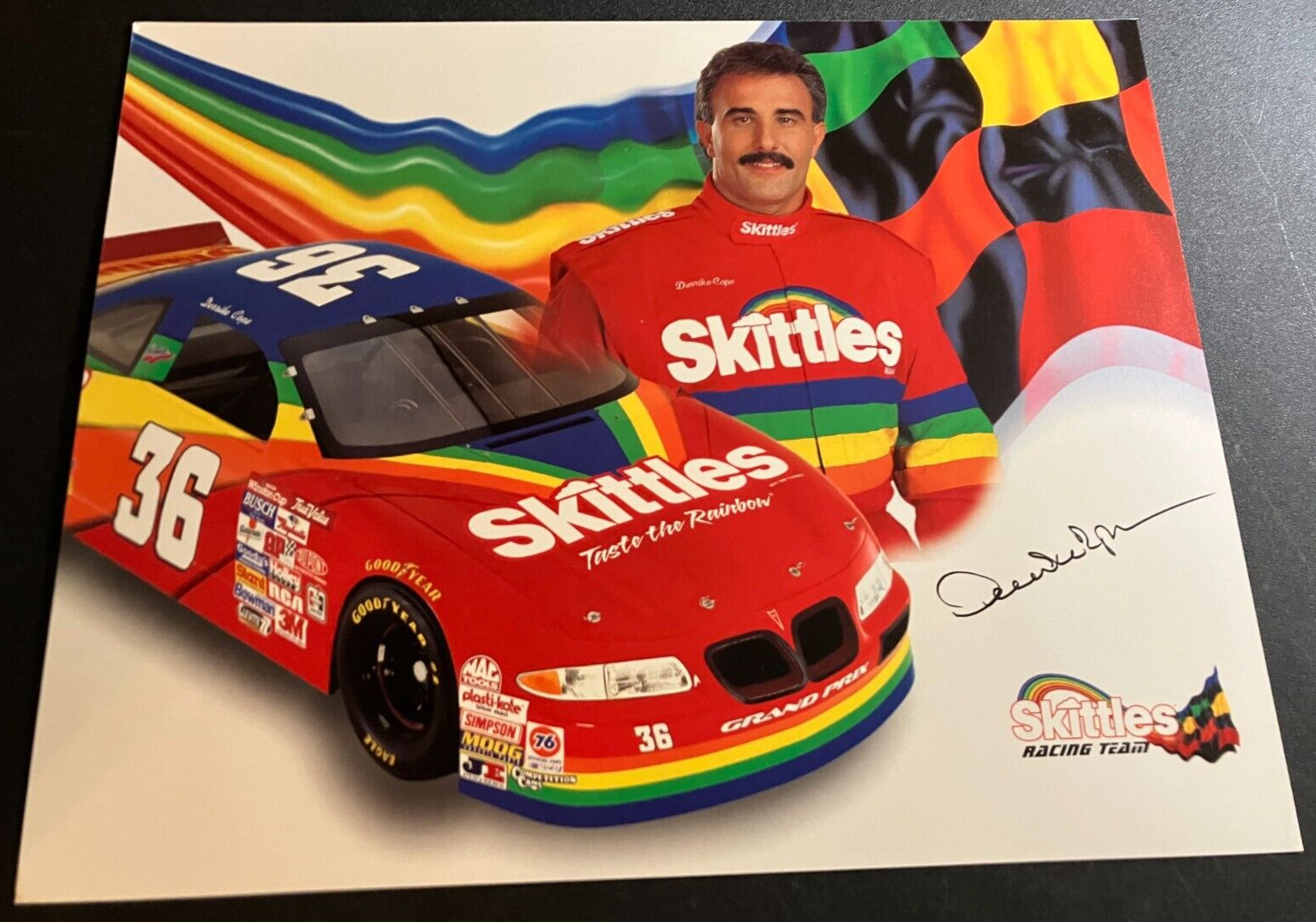 1997 Derrike Cope #36 Skittles Pontiac Grand Prix - NASCAR Hero Card Handout