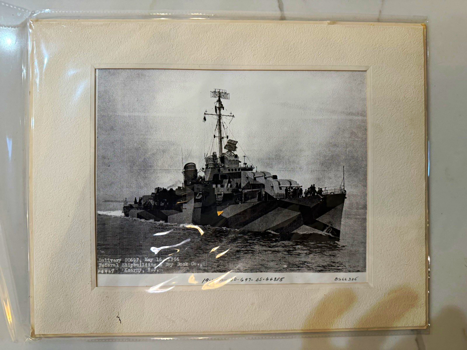 USS Charles S Sperry DD-697 WWII Navy Destroyer Photo Print 1944 Matted