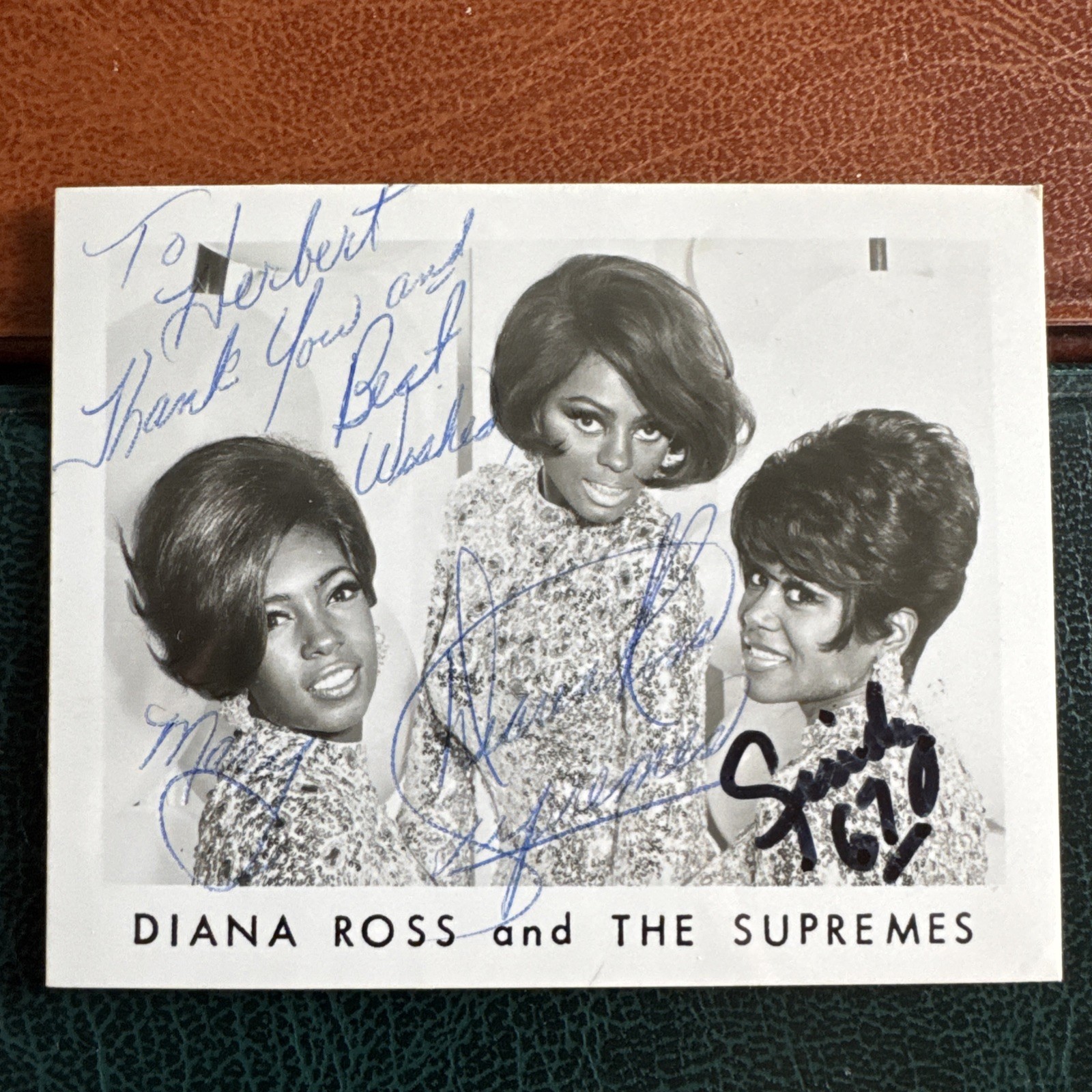(BF4) DIANA ROSS AND THE SUPREMES VINTAGE SIGNED AUTOGRAPHS AMERICAN GIRL GROUP