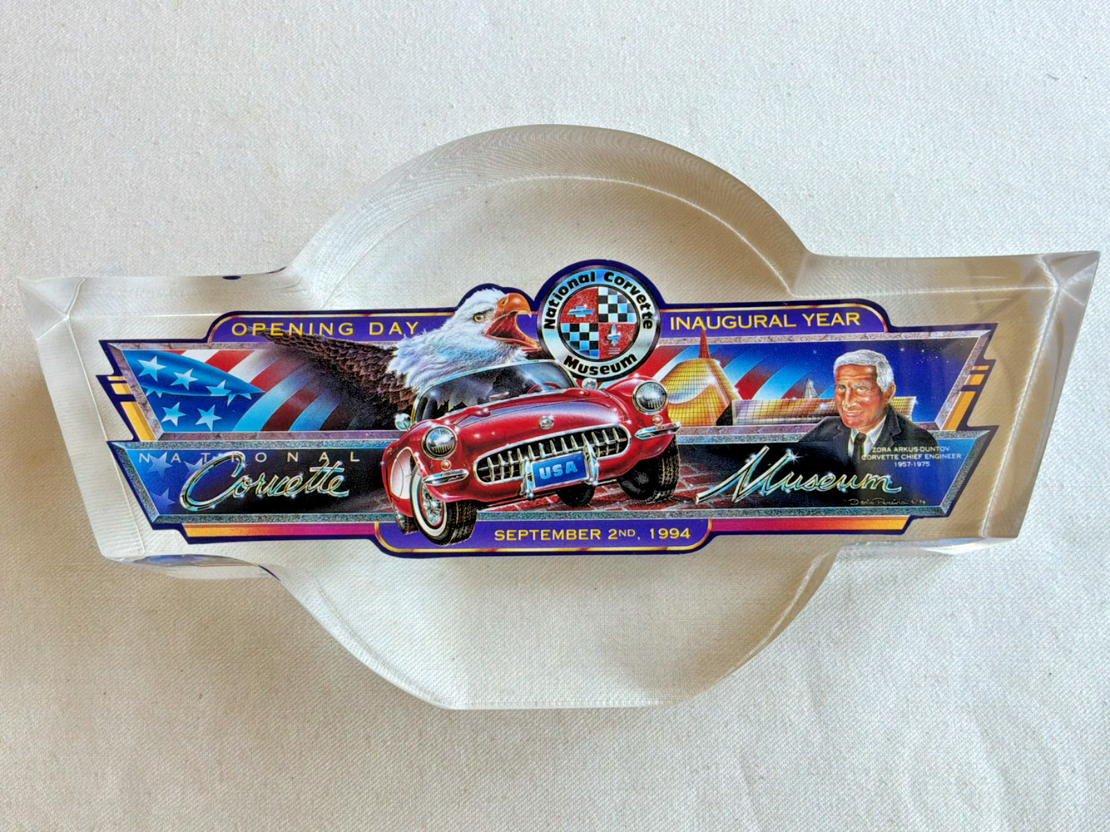 1994 National Corvette Museum Opening Day Acrylic Zora Duntov #97/2500 Perfect