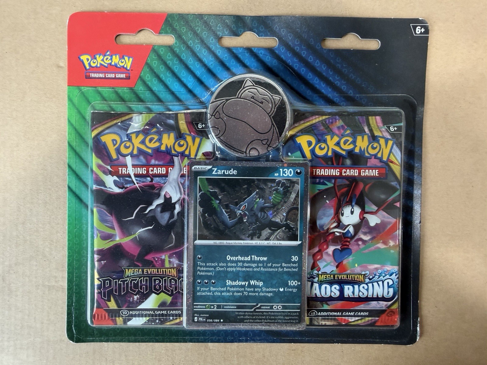 Pokemon Zarude Promo Card With Pitch Black Pack and Chaos Rising Pack