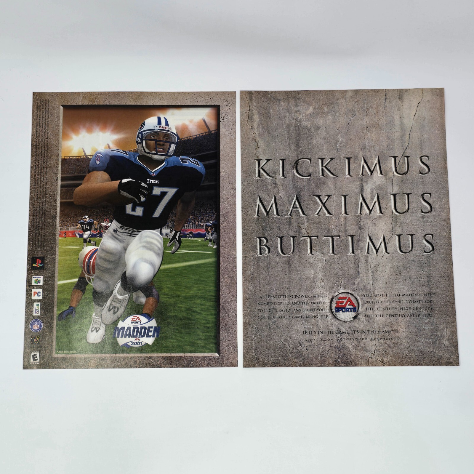 Madden NFL 2001 PS1 N64 PC GameBoy Color Kickimus Print Ad/Poster Promo Art