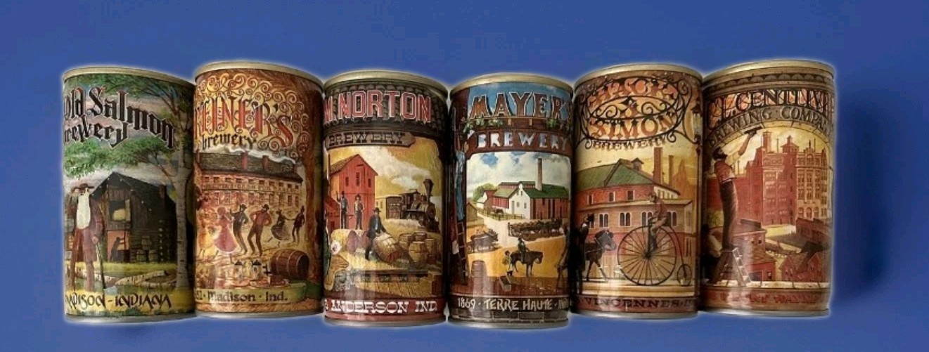 NOS 1978 AMERICAN BREWERS HISTORICAL COLLECTION - 6 Beer Cans Set Bottom-Opened