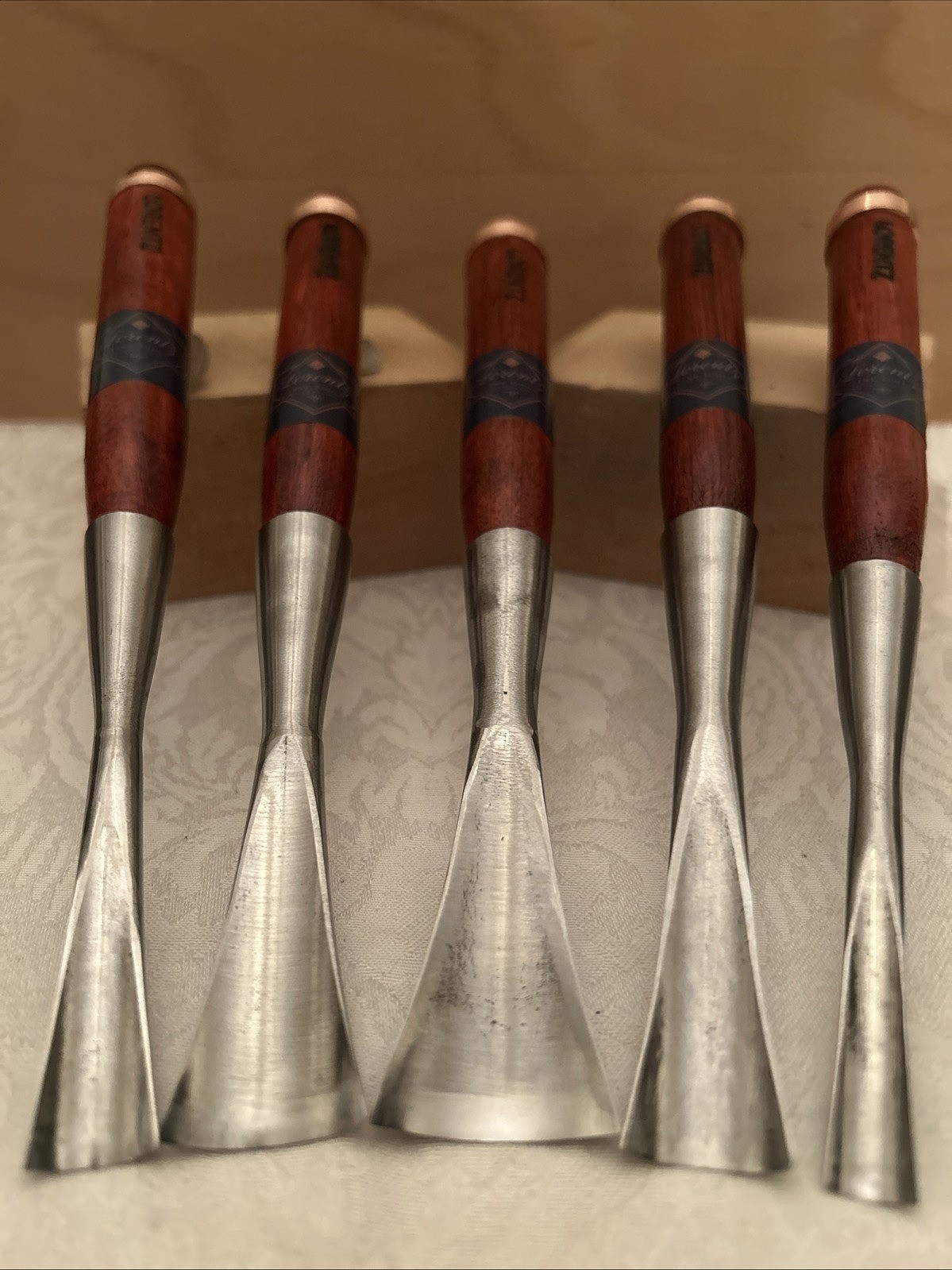 Custom Forged Long neck socket 5 Gouge Chisel Set # 9 Deep U 30mm - 10mm