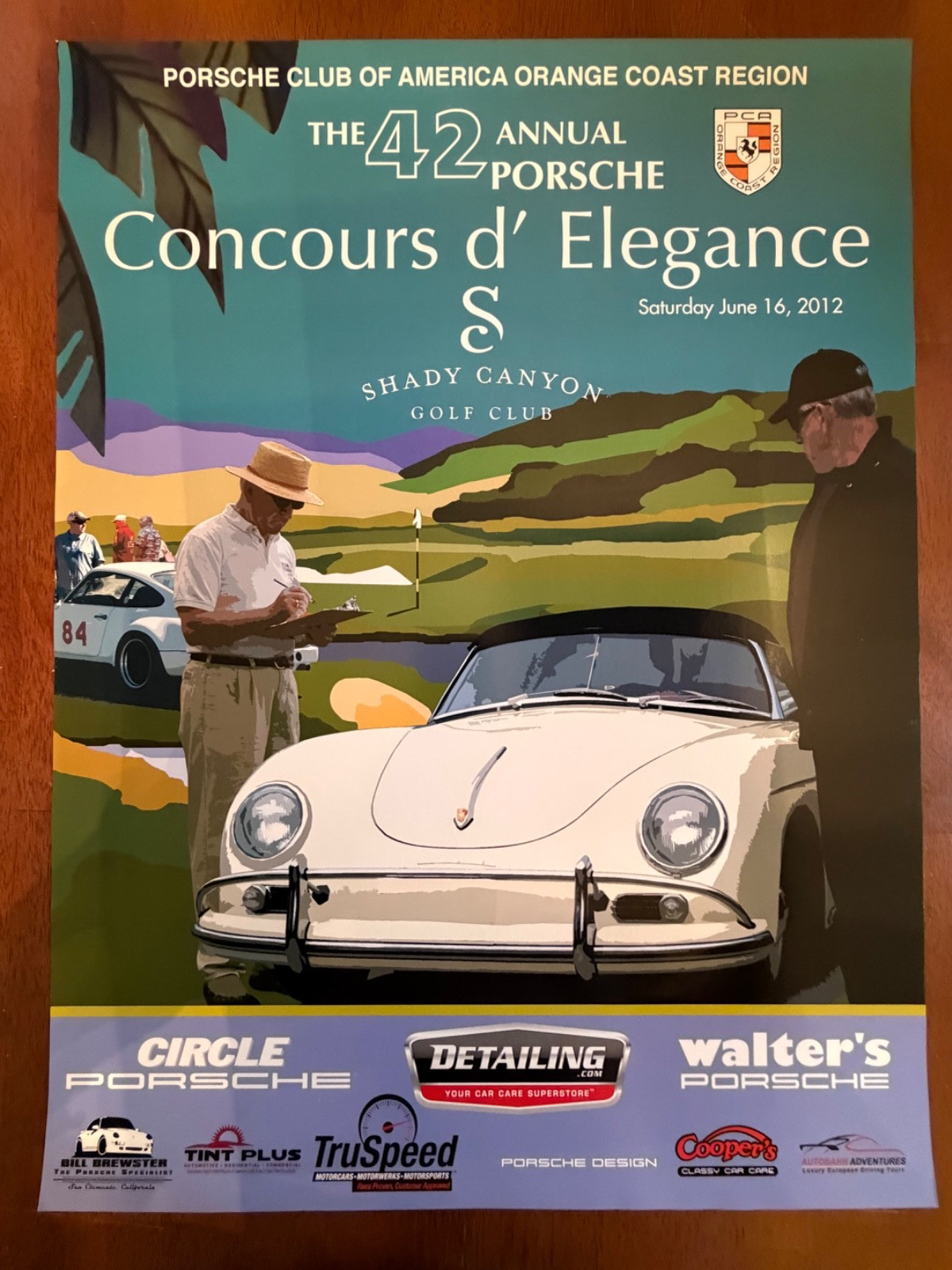 2012 Porsche Club America Orange Coast 42nd Concoursd'Elegance Poster PCA SCGC