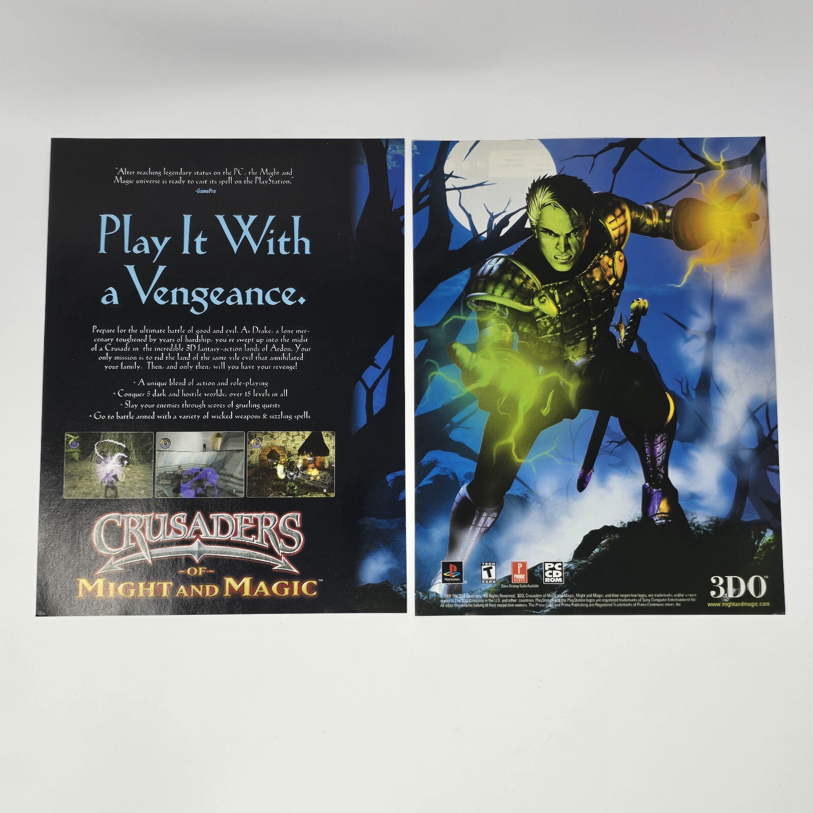 Crusaders of Might and Magic PS1 PC Vengeance Print Ad/Poster Official Promo
