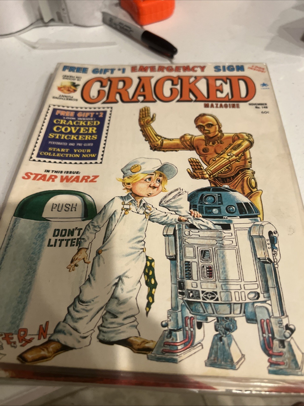 CRACKED MAGAZINE NO 146 November 1978 Star Wars Parody With Stickers Sealed