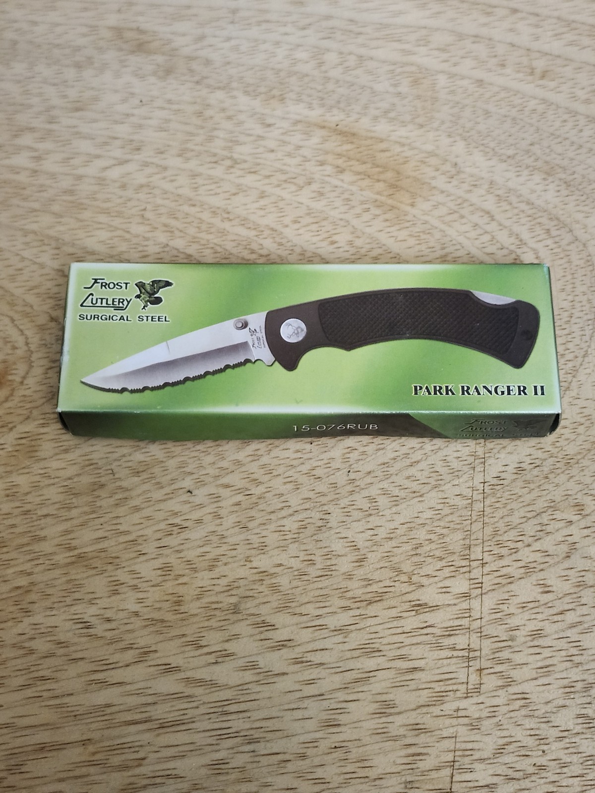 New NOS Frost Cutlery Park Ranger Surgical Steel Folding Knife Model #15-076RUB