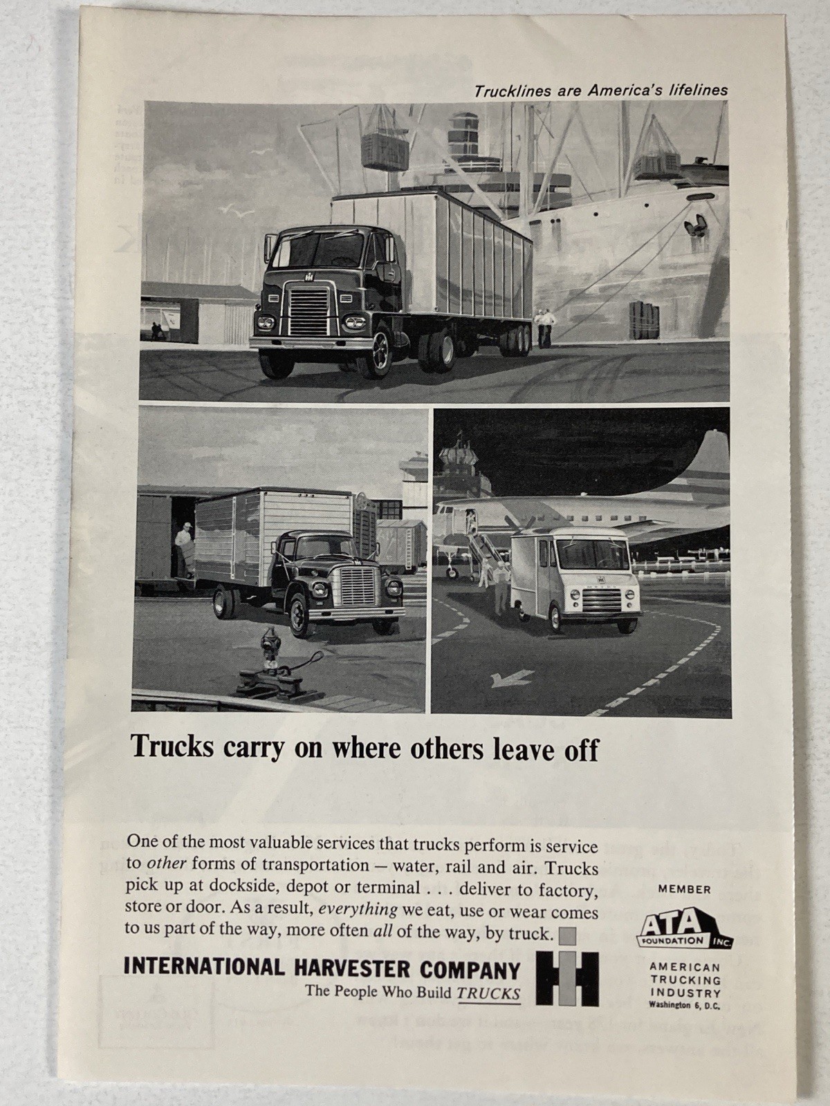 1962 International Harvester Trucks Print Ad Trucks Carry On