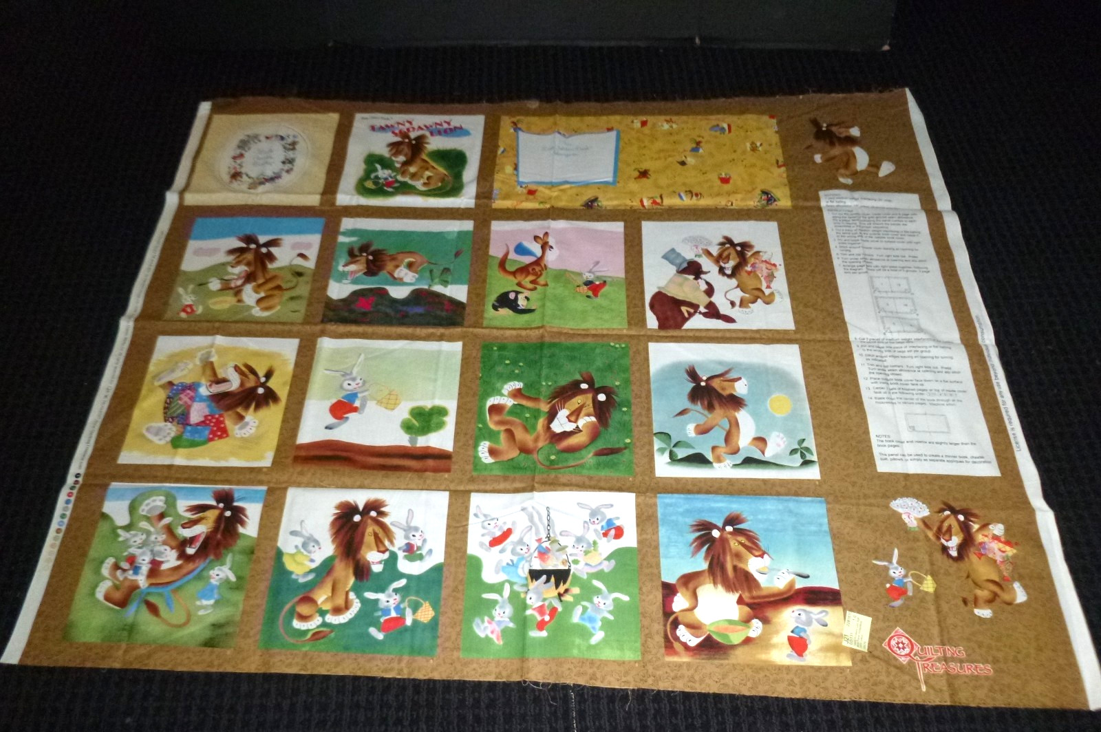 The Scrawny Tawny Lion Little Golden Book Fabric Panel Quilting Treasures