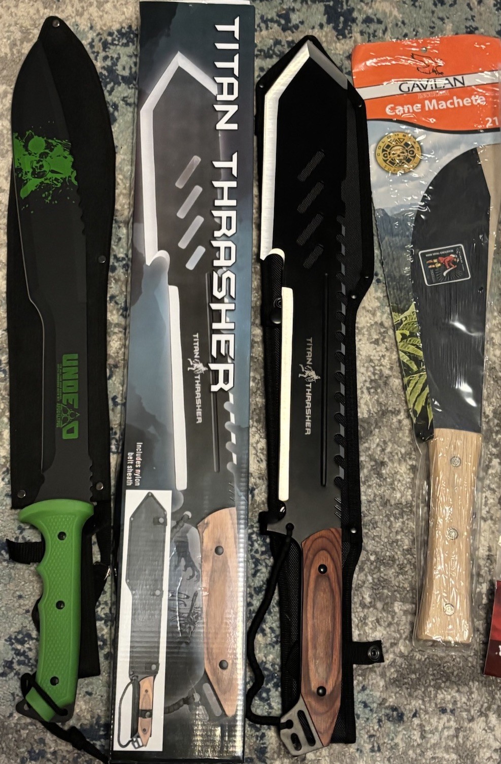 3-Pc Machete Lot 🔥 Titan Thrasher BK4916 + Black Legion Undead + Gavilan New