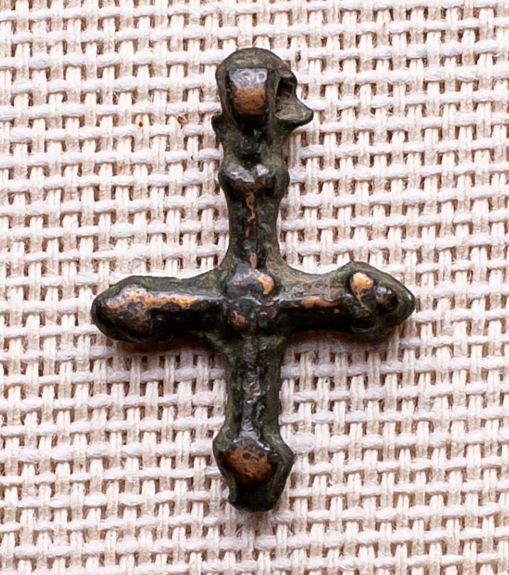 ANTIQUE VIKING AGE c.11-13th CENTURY BYZANTINE TYPE ORTHODOX CROSS PENDANT 317