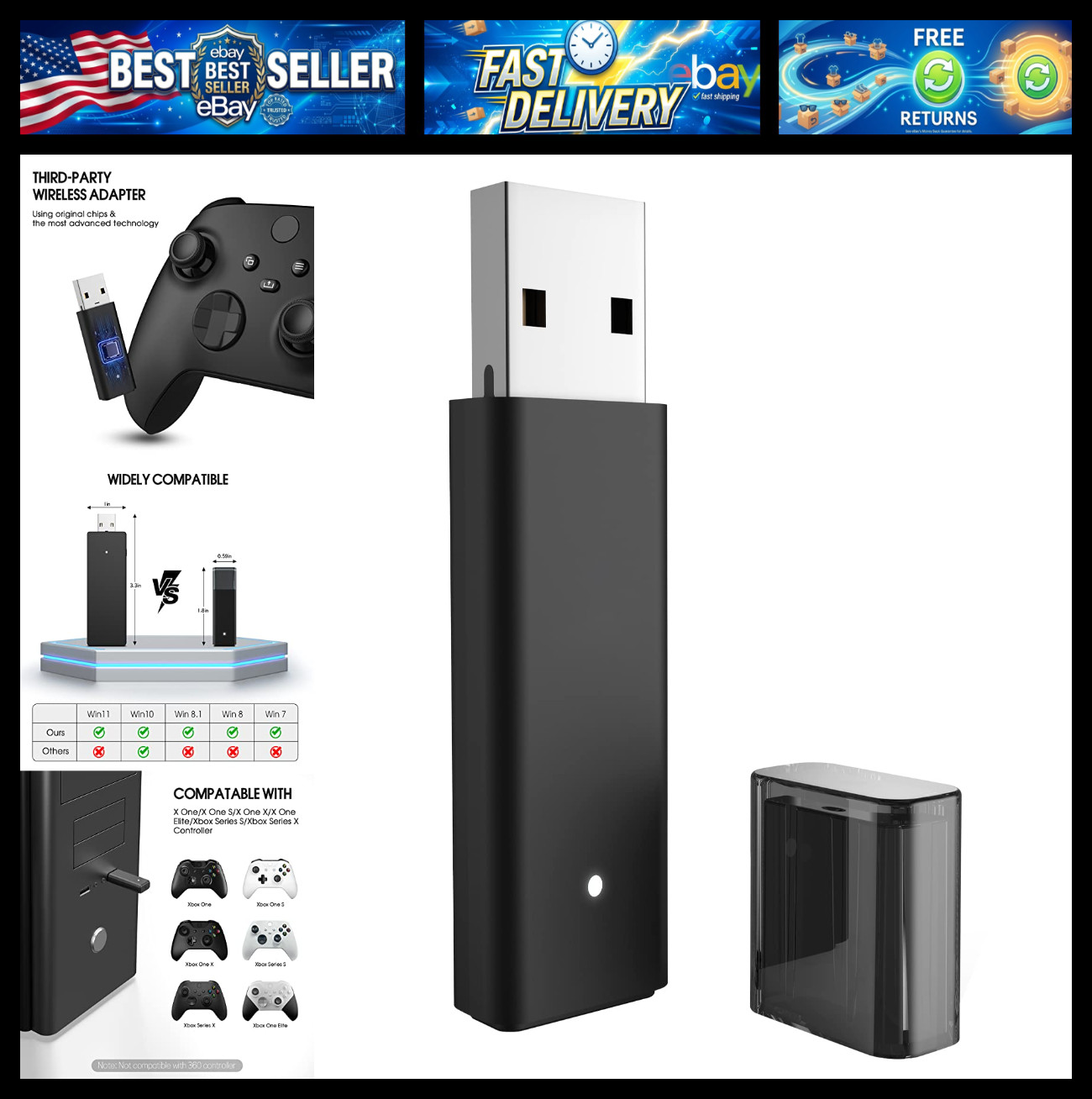 XB2 Wireless Adapter Compatible with Xbox One Controller