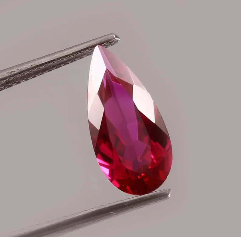 Natural Flawless 40.00 Ct+ Mozambique Red Ruby Pear Certified Loose Gemstone