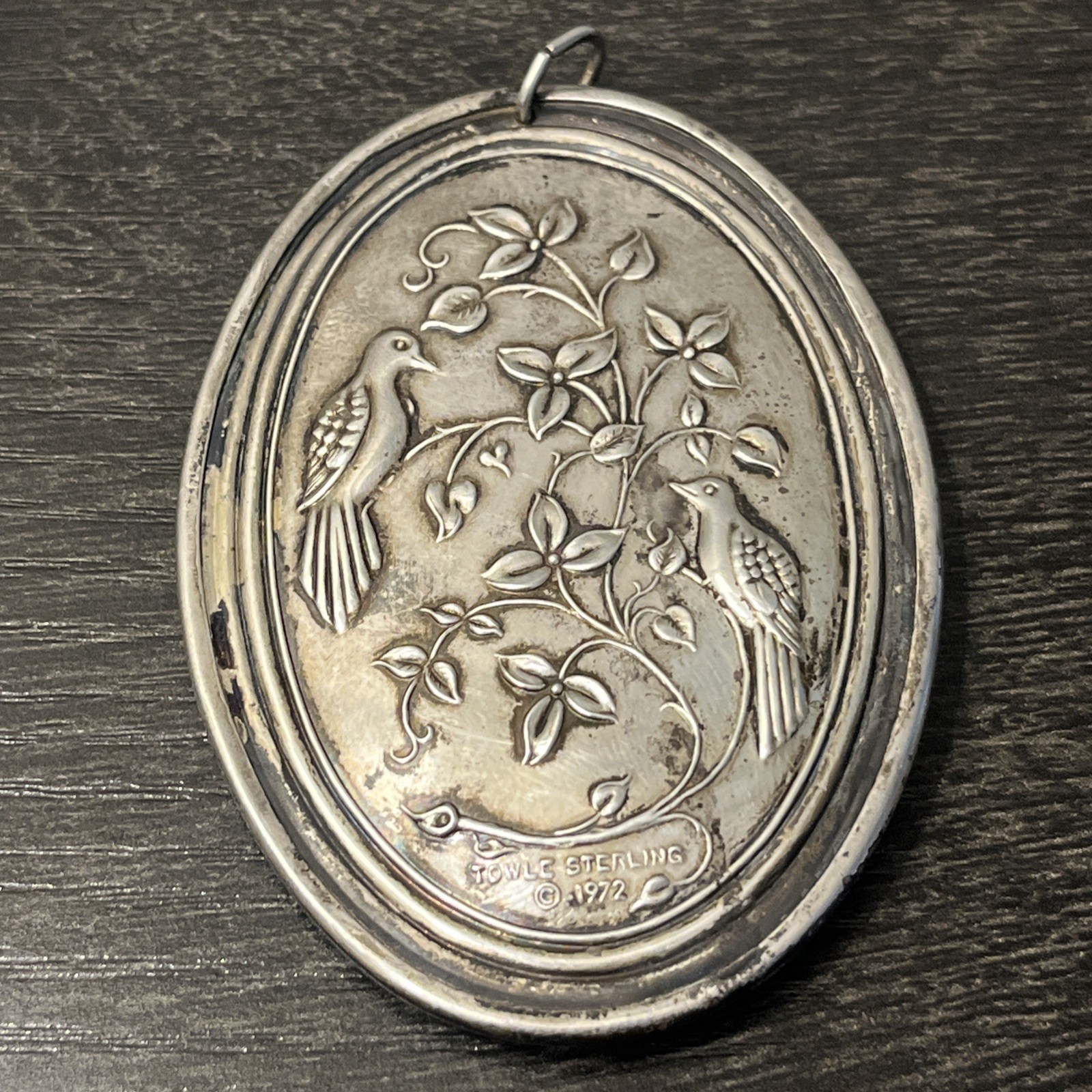 925 Sterling Silver Vintage Towle 1972 Cross Leaf Birds Ornament 26.5g