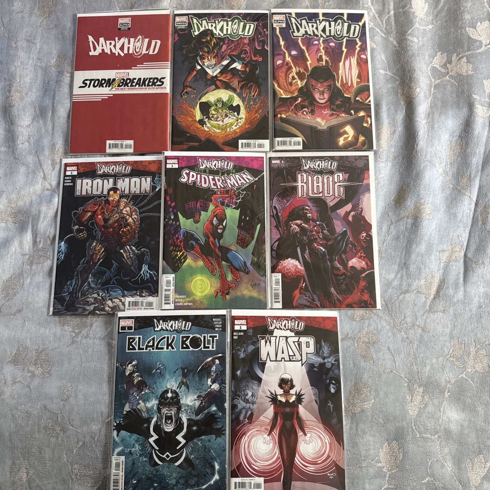 Marvel Darkhold Complete Set Alpha Omega Iron Man Blade Wasp Bolt Spider-Man