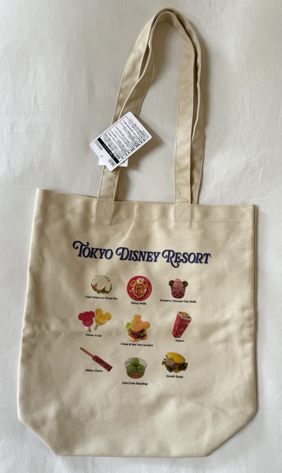 NWT Tokyo Disney Resort Snack Food Canvas Tote Bag