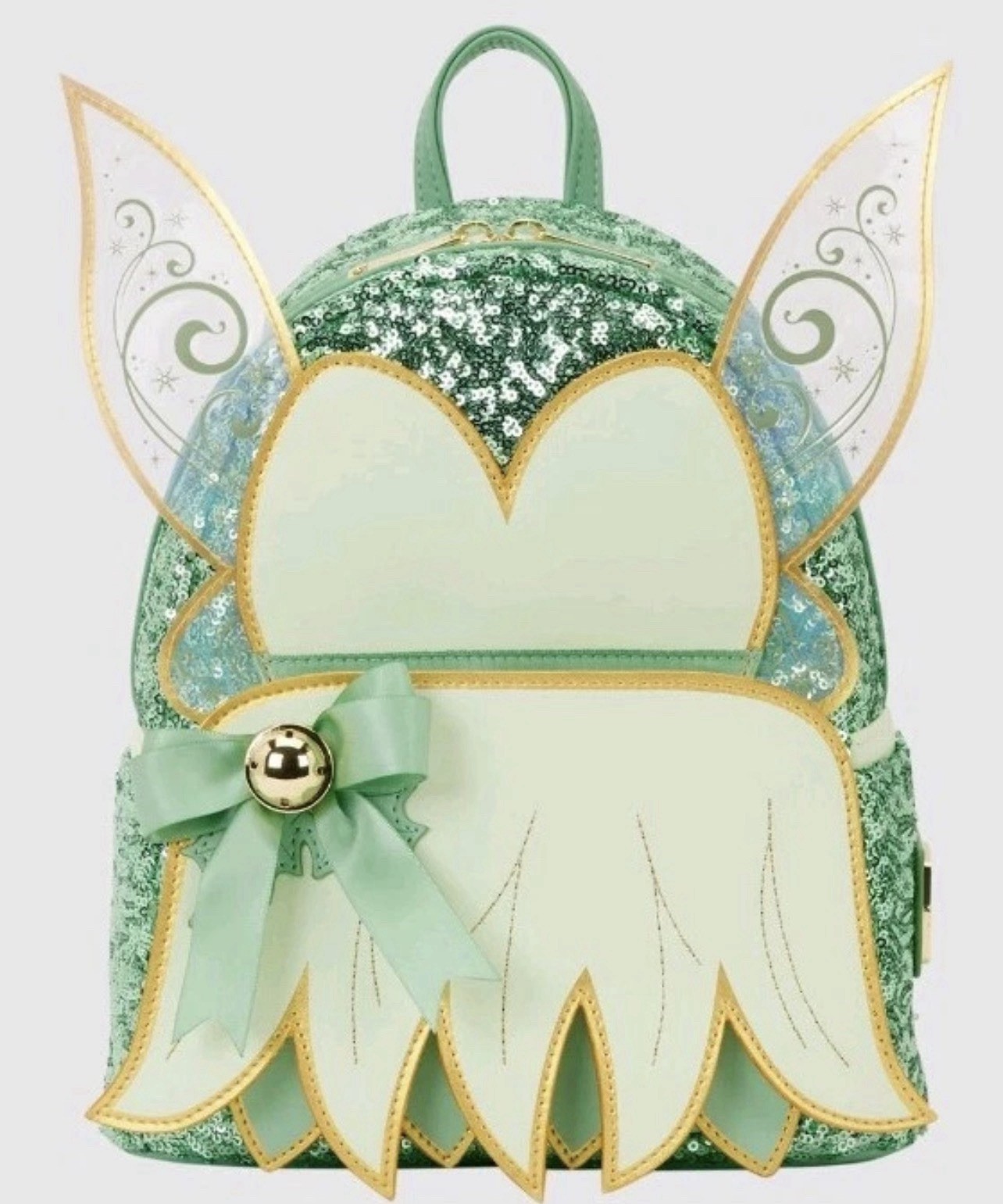 Loungefly x Disney TinkerBell Wings Holiday Sequin Mini Backpack NWT