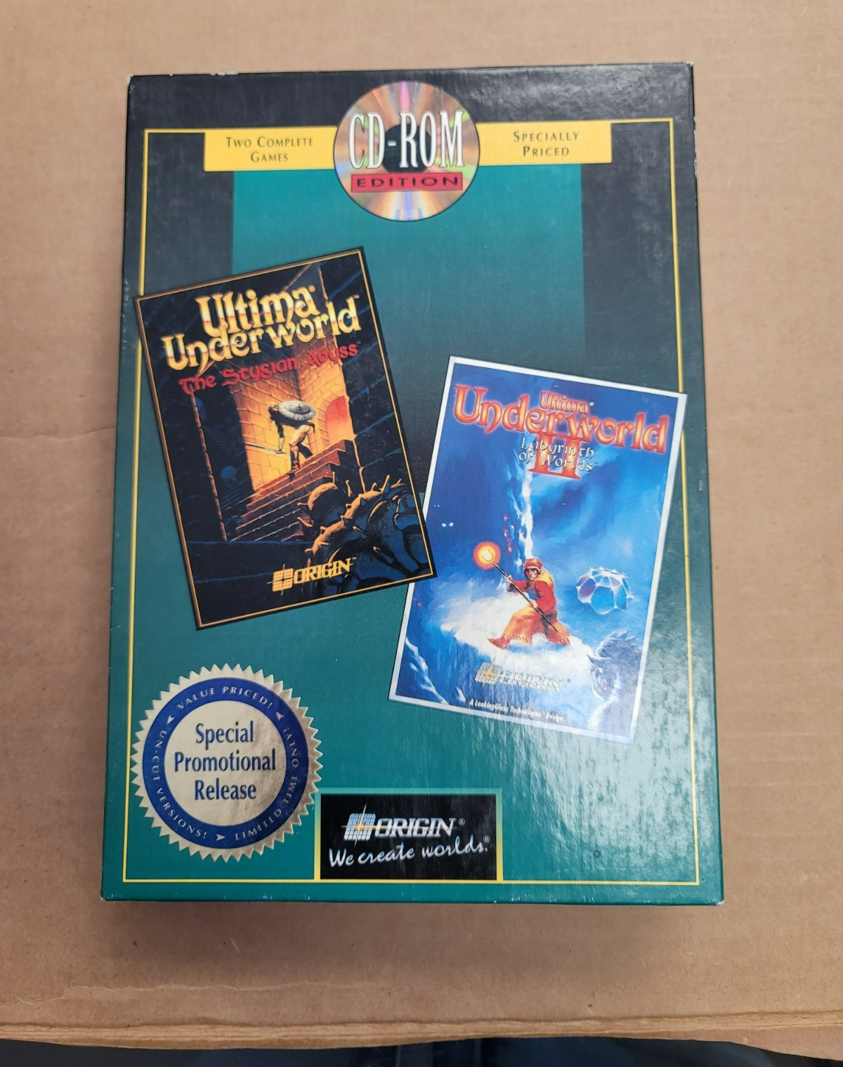 Ultima Underworld/Ultima Underworld II PC Computer Complete In Big Box Near Mint