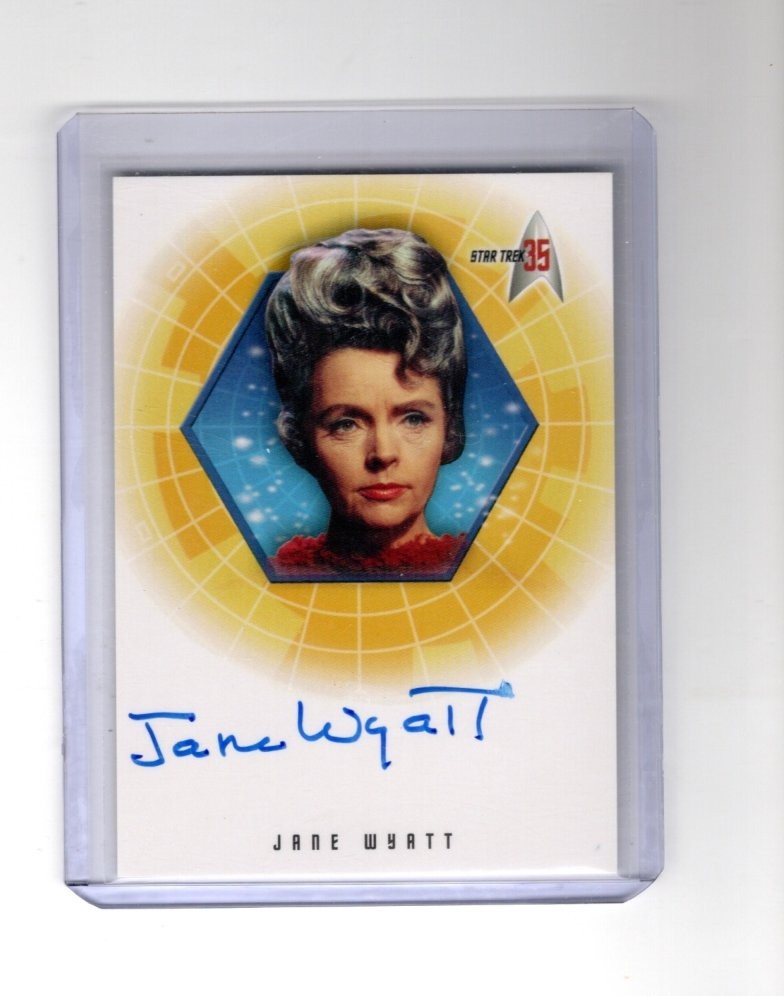 2001 STAR TREK TOS 35TH ANNIVERSARY JANE WYATT #A7 AUTOGRAPH 1910-2006 AMANDA