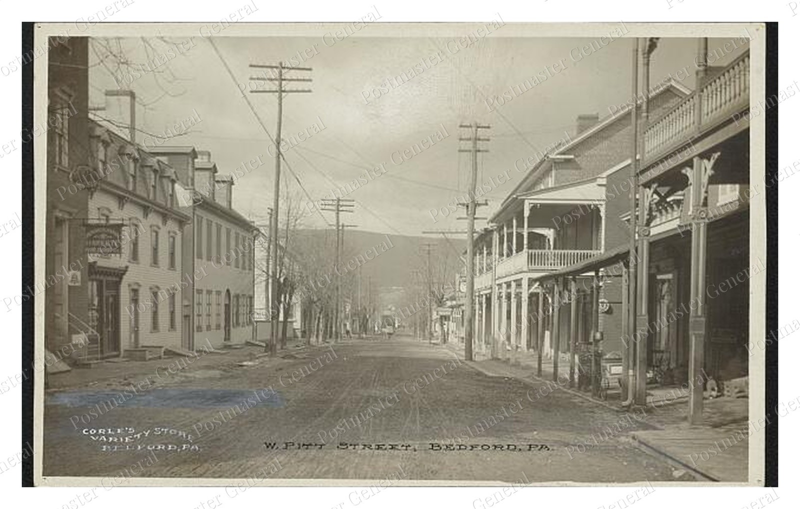 Bedford Pennsylvania W. Pitt Street Standard Postcard COPY RPPC