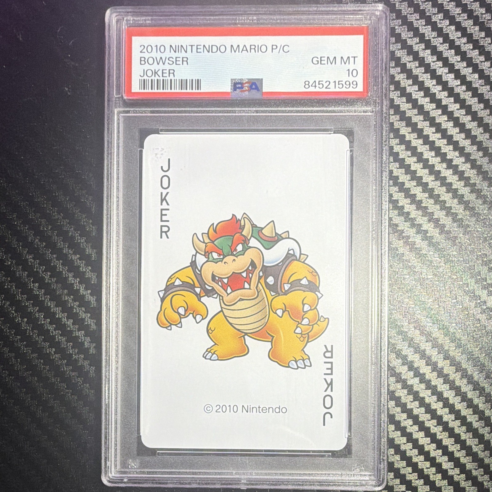 Nintendo 2010 Nintendo Mario P/C Bowser JOKER Trading Card PSA 10 Cert 84521599