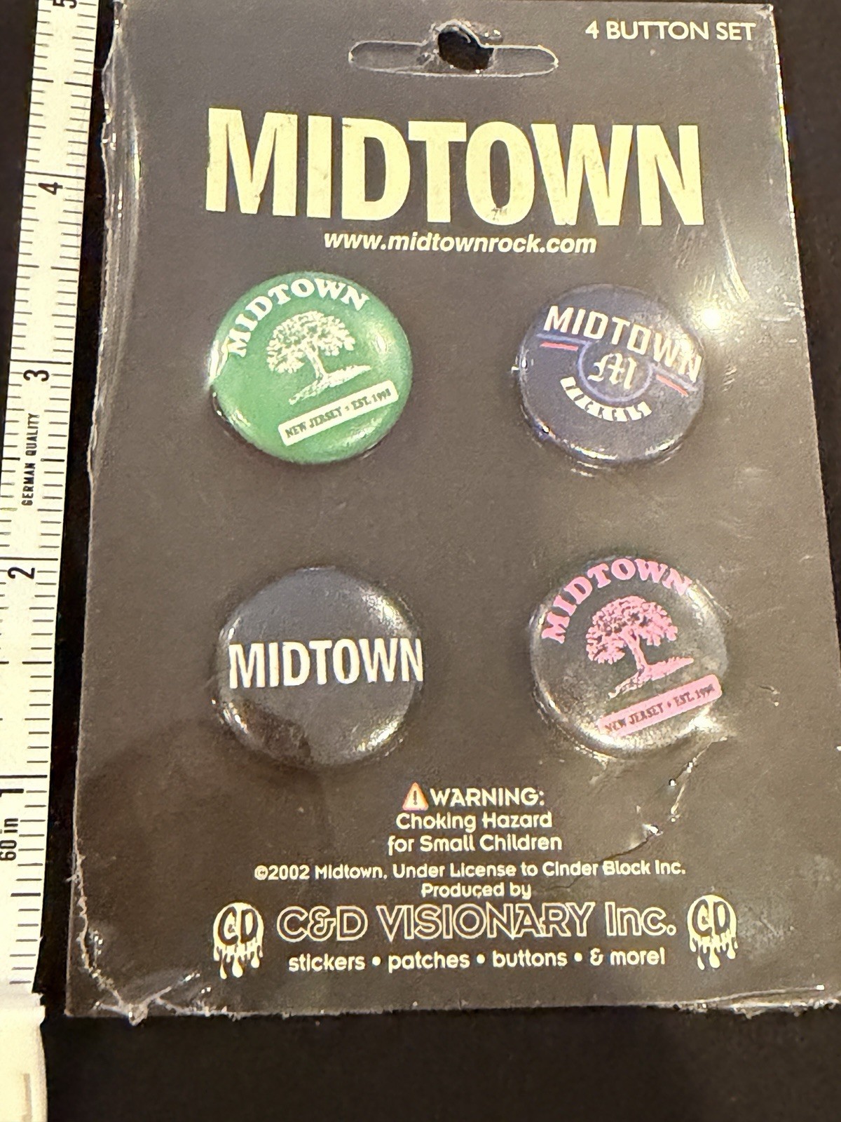 Midtown 2002 4 Button Pin Set C&D Visionary Rare Pop Punk Emo Collectible