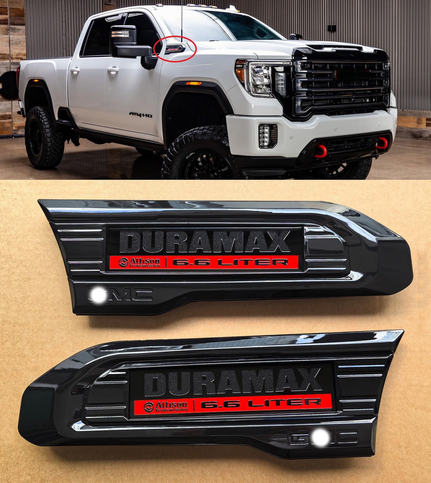 Yoaoo 20-23 Duramax Black Red Emblem Sierra