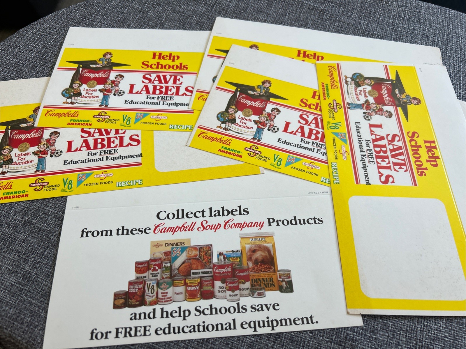 Vintage CAMPBELLS Soup Ephemera Rare Store Shelf Edge Display Advertise Card Lot