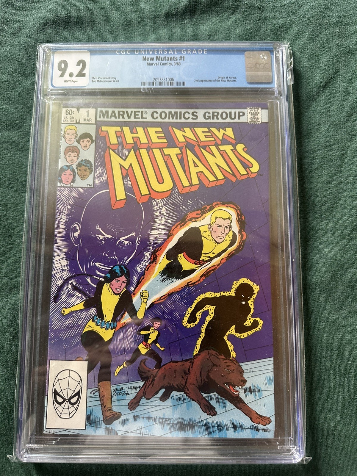 New Mutants # 1 - 1983 Marvel- CGC 9.2 White pages - origin or karma -1st series