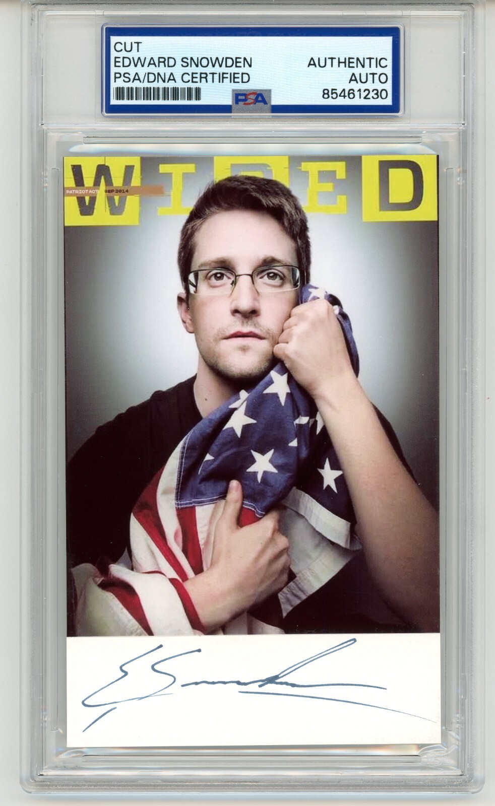 Edward Snowden ~ Signed Autographed Wired Magazine Cover Photo ~ PSA DNA Encased