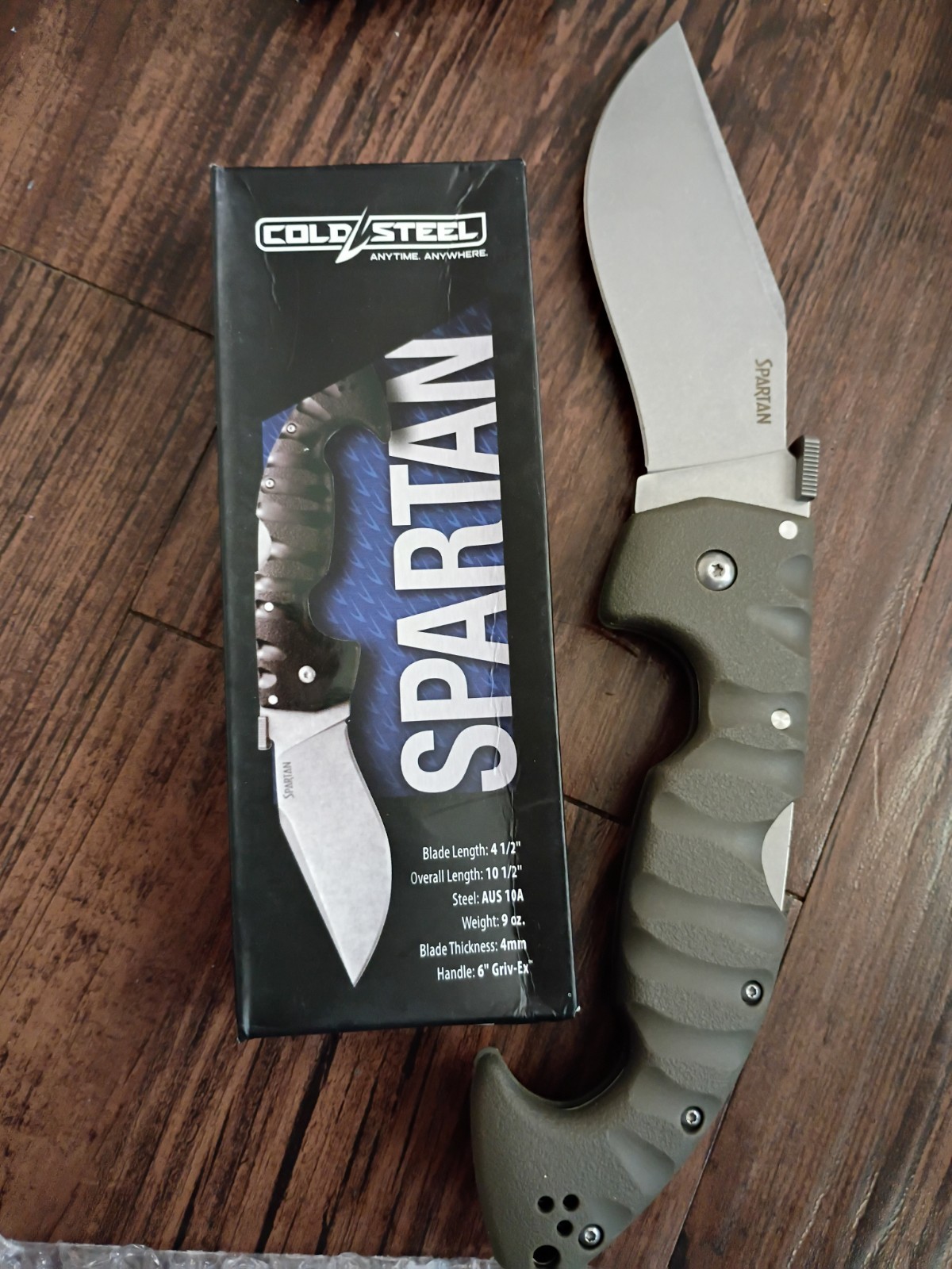 Cold Steel Spartan Desert Tan Handle Aus10A Plain Edge Folding Knife