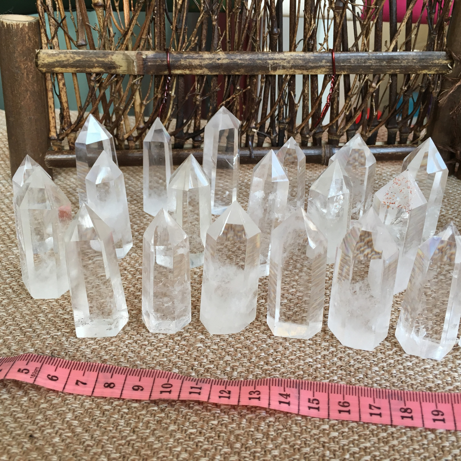 20pcs natural clear quartz obelisk crystal wand point healing 40-60mm
