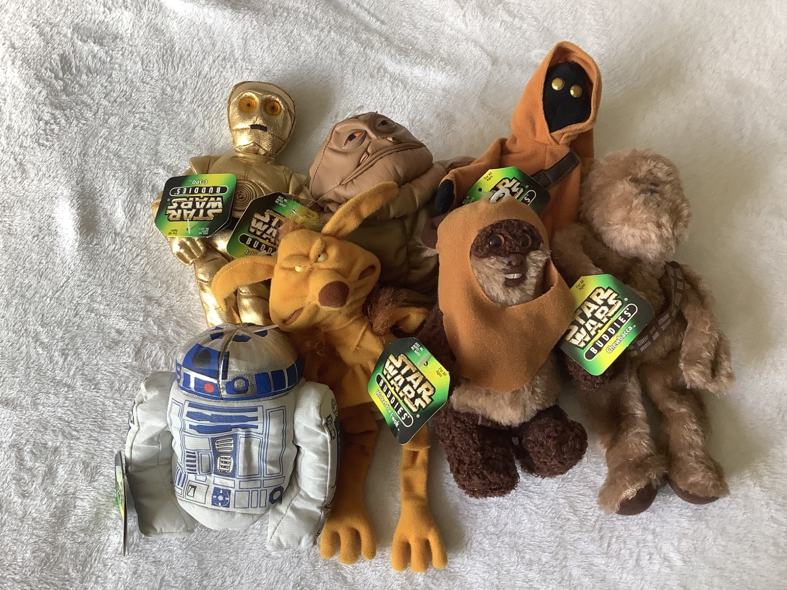 1997 Kenner Star Wars Buddies Wicket Jawa Salacious Crumb Jaba R2-D2 C-3po Chewy