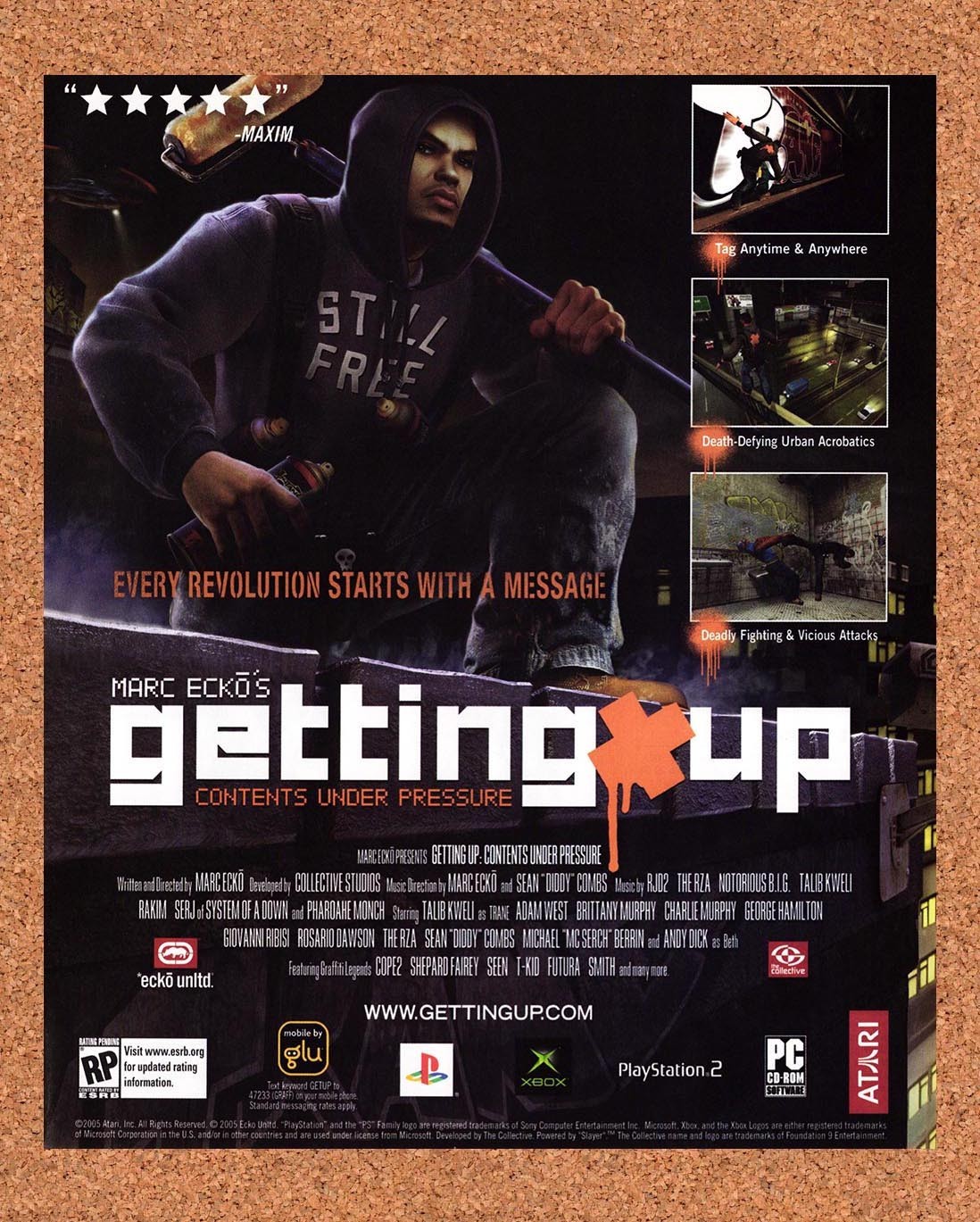 2004 Marc Ecko's Getting Up Contents Under Pressure Xbox Original Ad / Promo v1