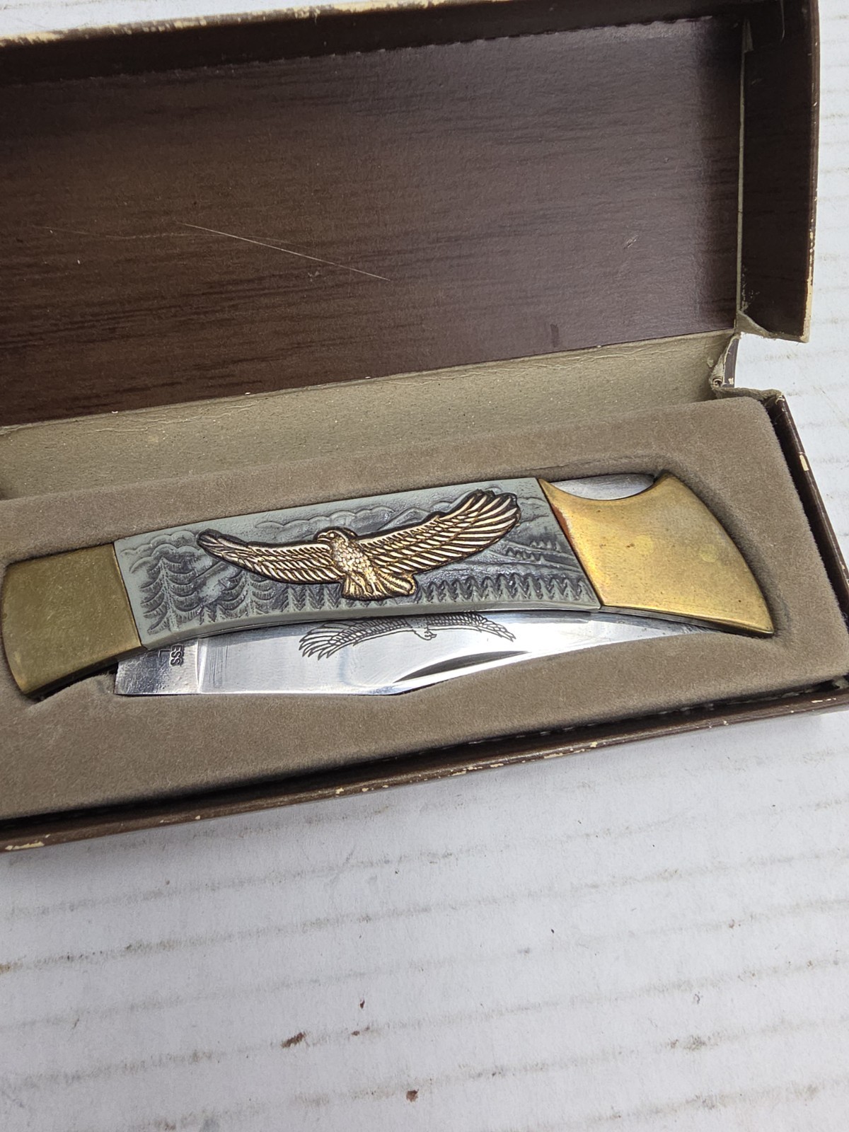 American Eagle Pocket Knife Stainless Steel Japan, Vintage New Open Box 