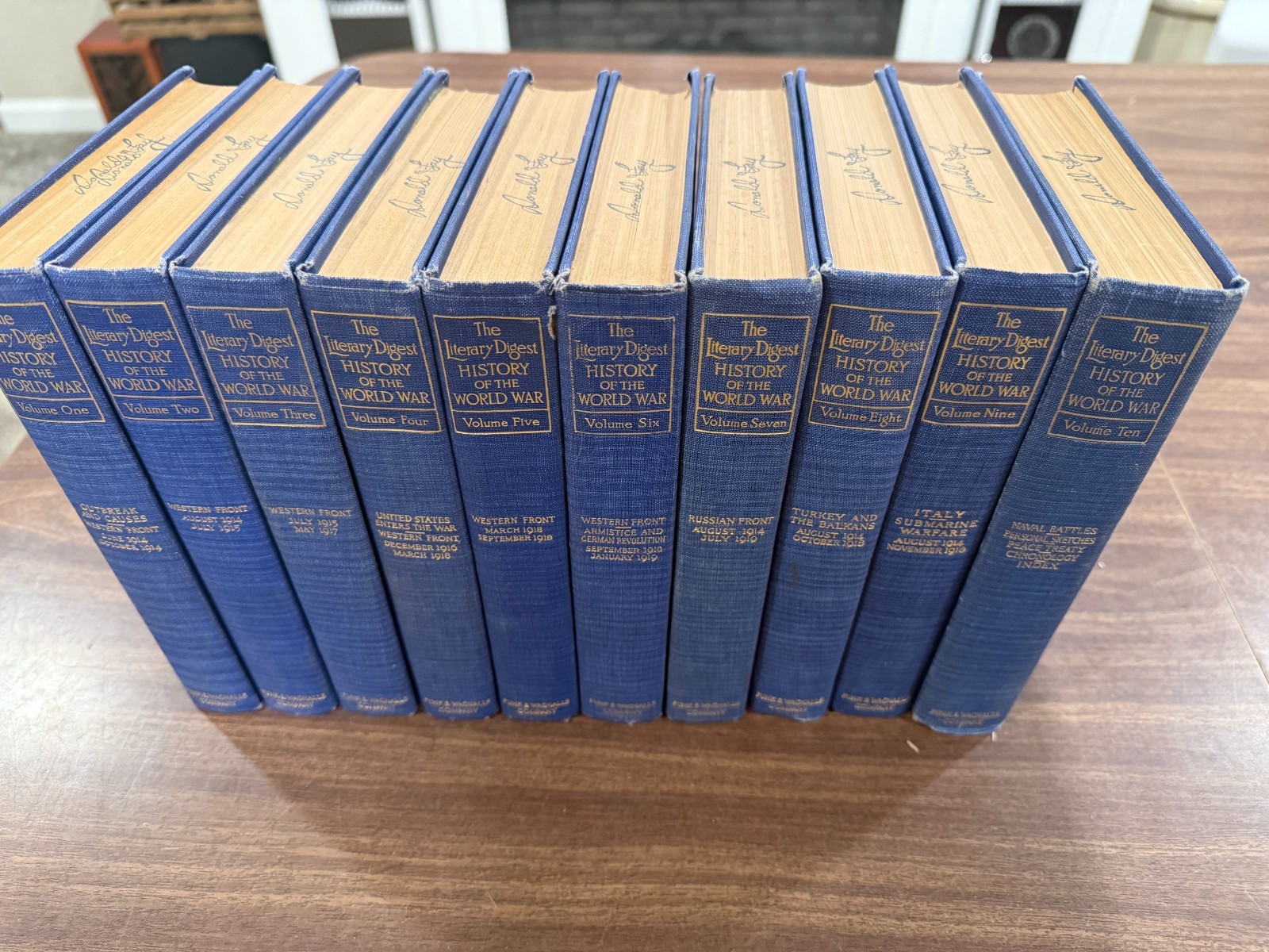 1919 Literary Digest History of the World War Complete 10 Vol Set WWI Illustrate
