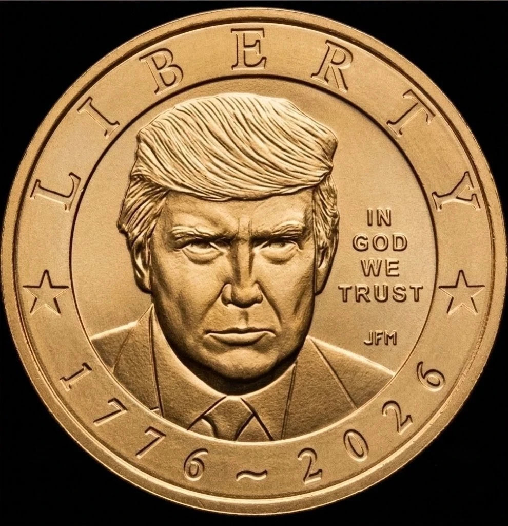 SEMIQUINCENTENNIAL 2026 P TRUMP ONE DOLLAR COIN FROM US MINT BAGS 