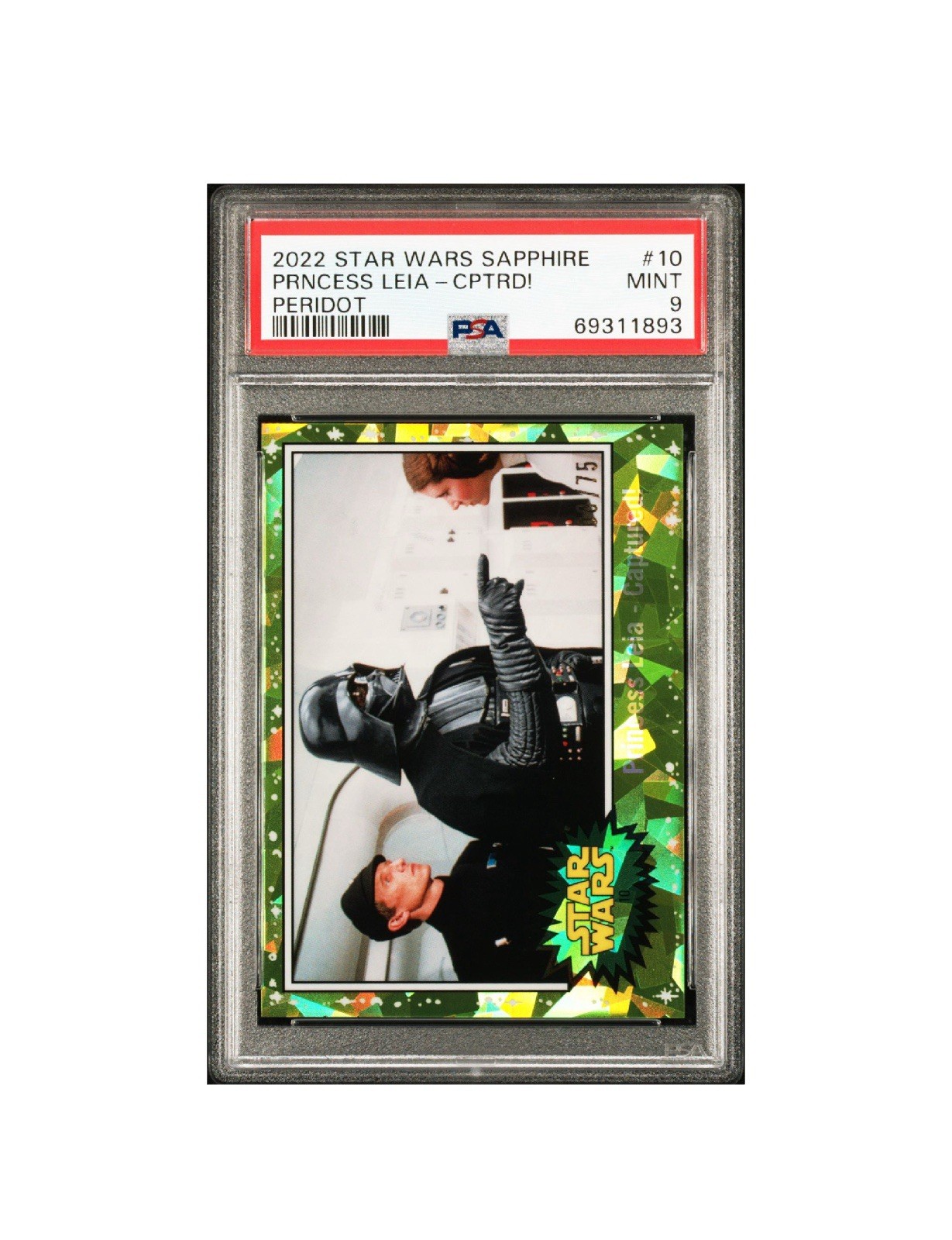 2022 TOPPS CHROME SAPPHIRE STAR WARS | PERIDOT 8/75PRINCESS LEIA-CAPTURED