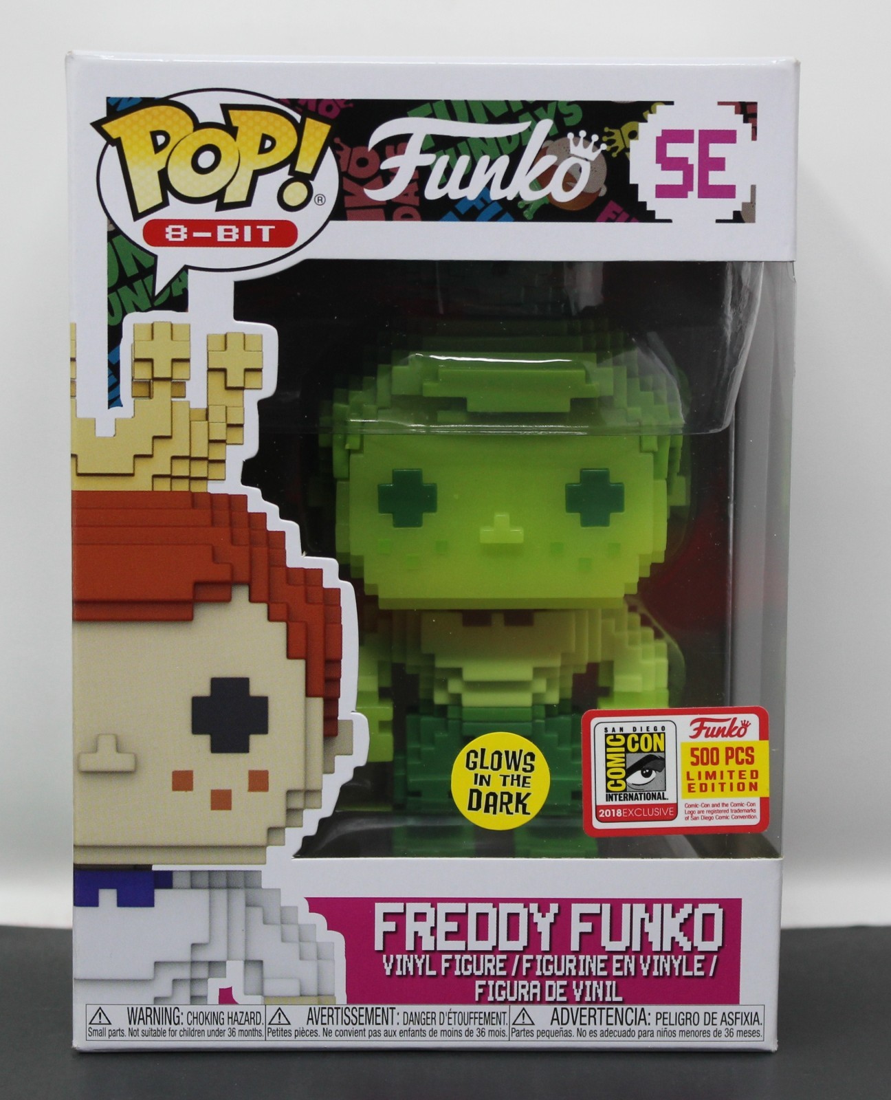FREDDY FUNKO (8-BIT, GREEN, GLOW) - LE 500 - SAN DIEGO COMIC CON 2018 - FUNKO