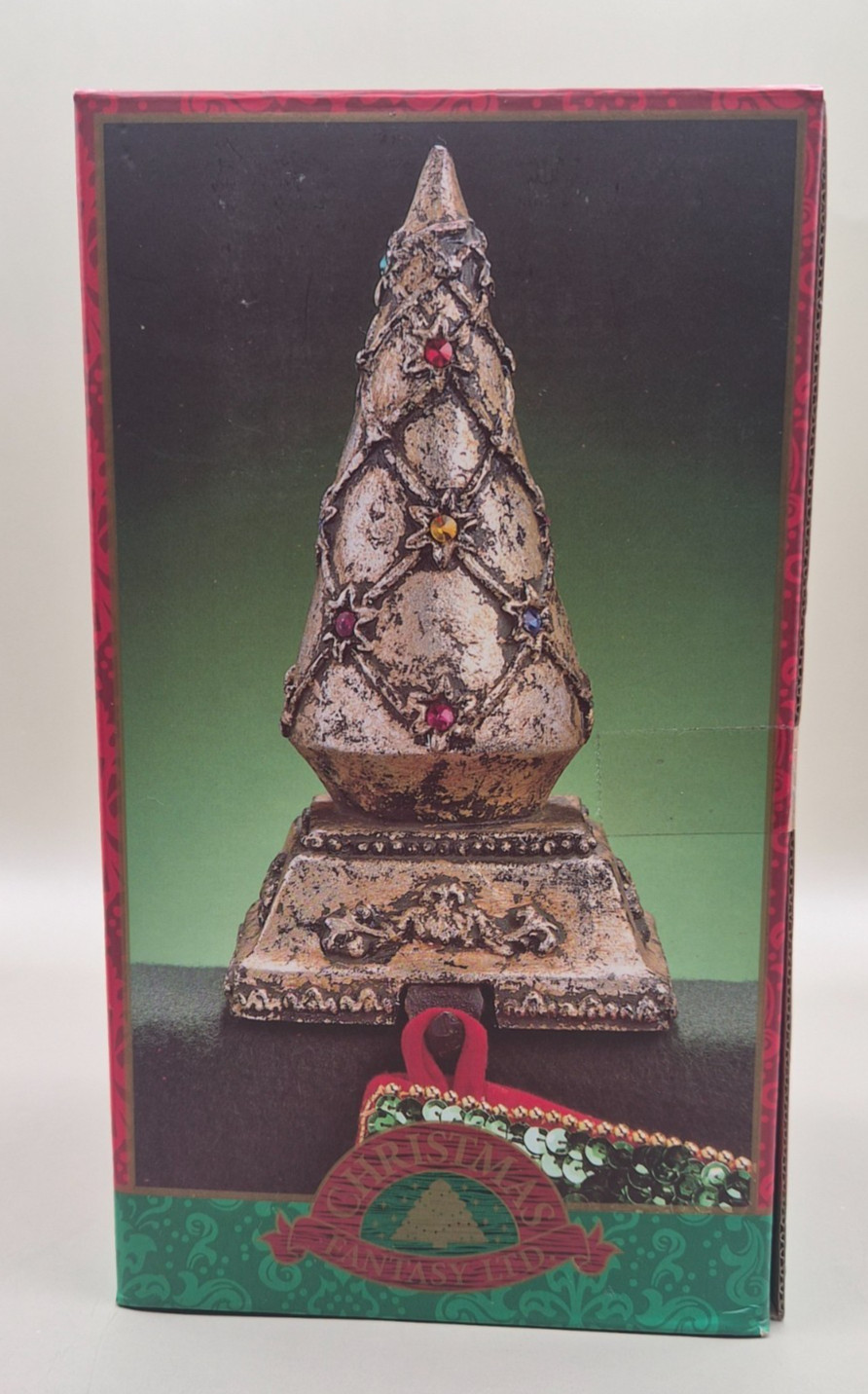 Vintage Christmas Fantasy Ltd. Jeweled Tabletop Christmas Tree Figurine