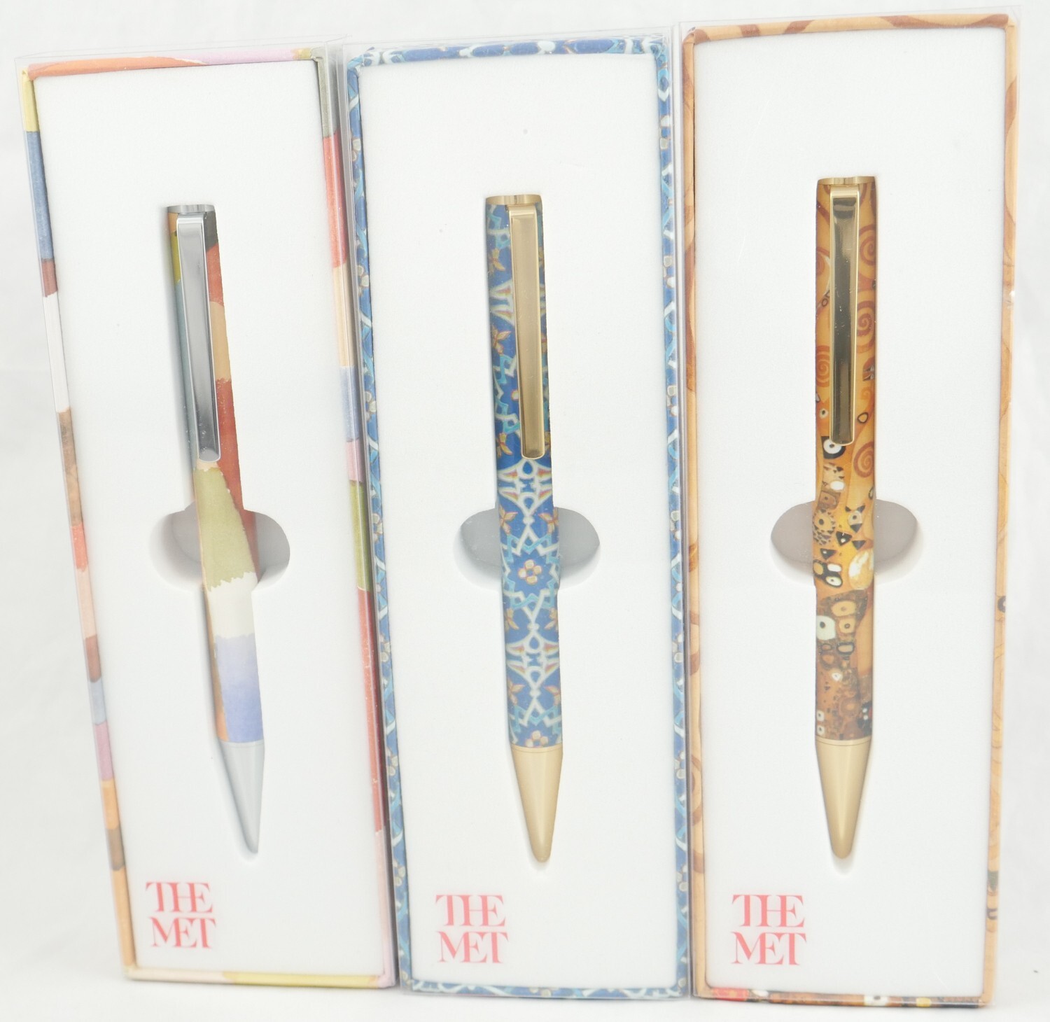 3 New Metropolitan Museum Of Art Ballpoint Pens In Boxes - Klee, Klimt, Tile