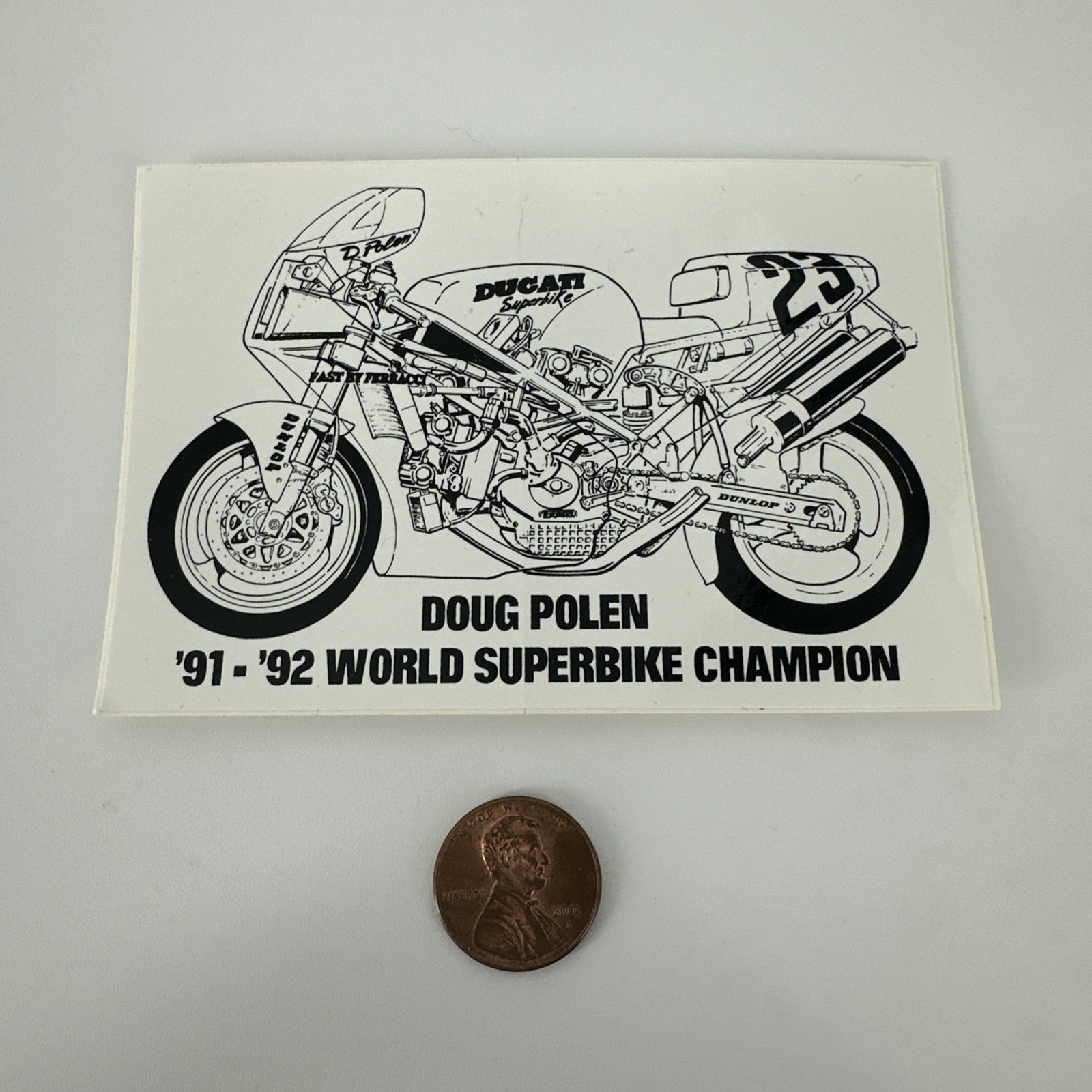 Doug Polen Ducati World Superbike Champion 91-92 Sticker Fast By Ferracci Decal